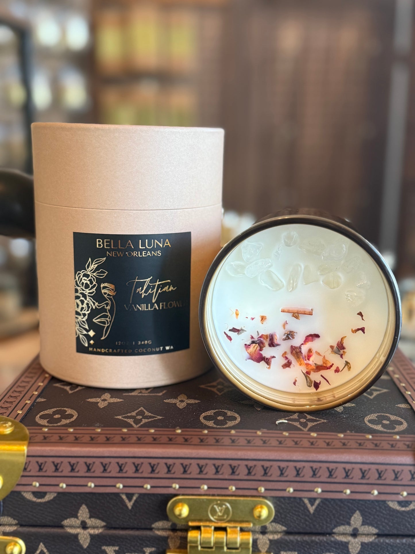 12oz WoodWick candle Tahitian Vanilla Flower