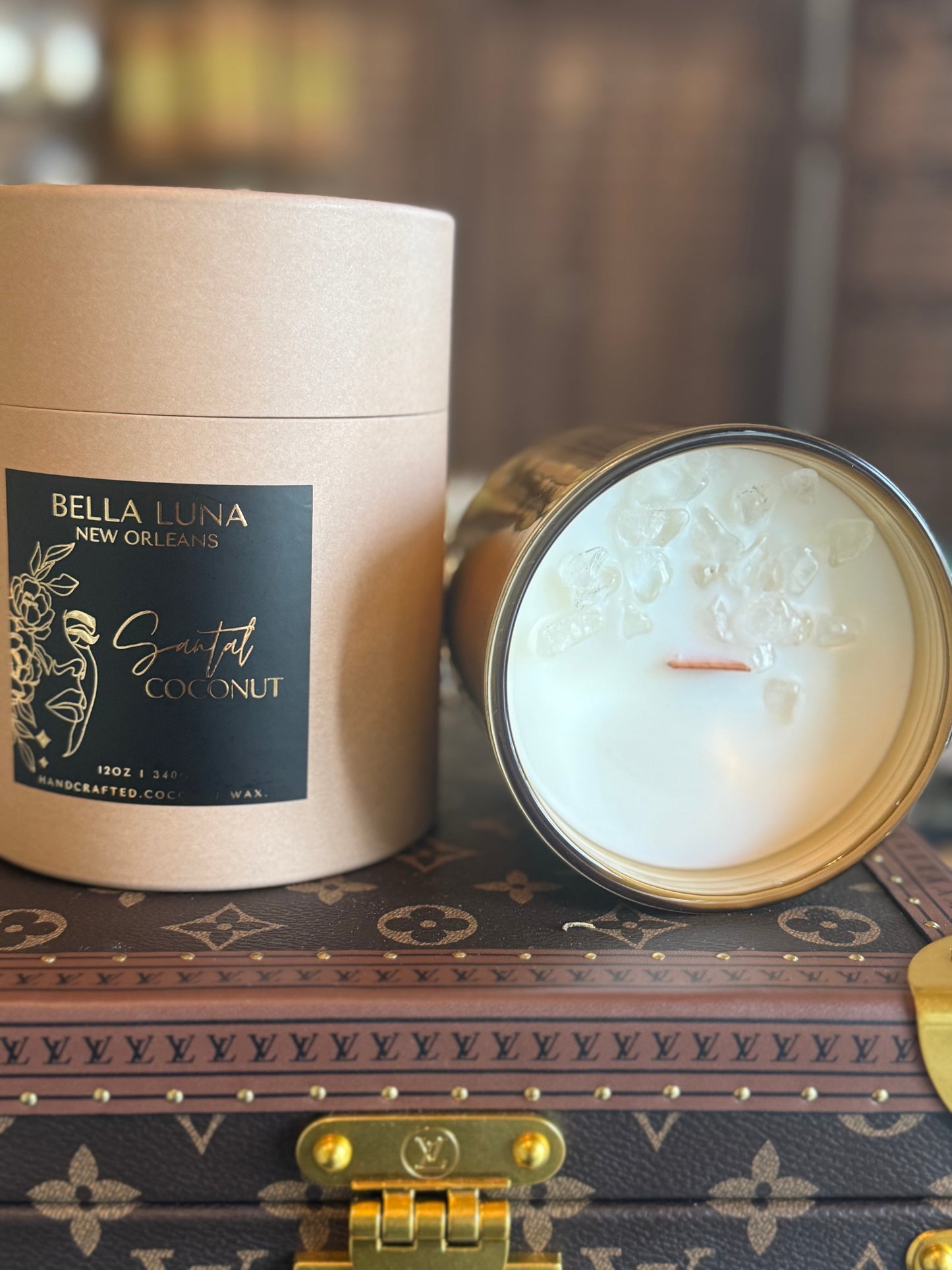 12oz WoodWick candle Santal Coconut