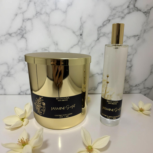 24oz Candle & linen spray set- Jasmine Santal